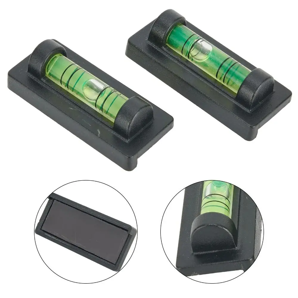 3PCS Cylindrical Bubble Spirit Level With Magnetic Base Measuring Tools Level Measuring Instrument Mini Plastic