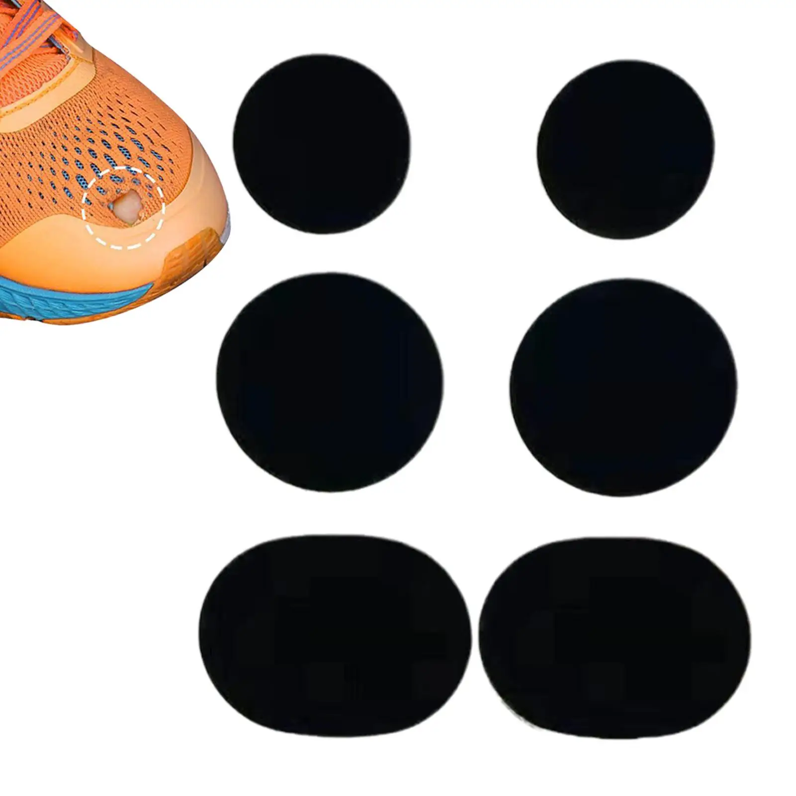 6pcs Shoe Patch Toeburst Prevention Sticker Breathable Shoe Patches for Running Sneakers Dance Work Boots Baby Clothes