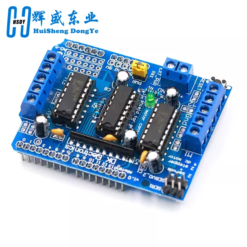 L293D pelindung kontrol papan Driver Motor Stepper modul pelindung tambahan Drive Motor untuk Arduino Mega2560 4-Channel UNO R3