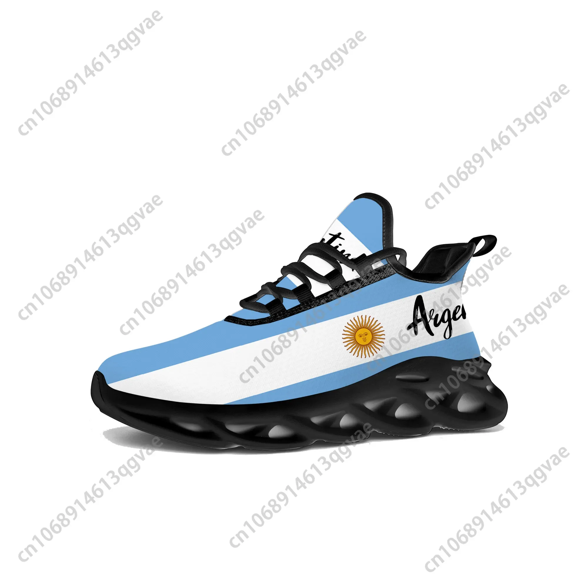 Zapatillas de deporte planas con bandera de Argentina para hombre y mujer, deportivas de Argentina para correr, zapatillas de deporte de alta calidad, calzado de malla con cordones, zapatos hechos a medida