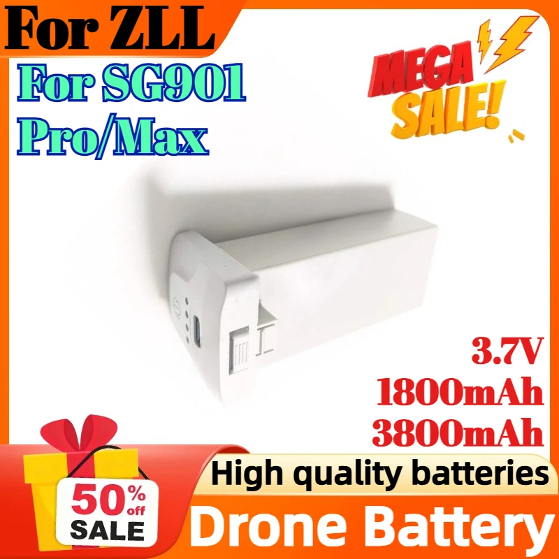 

3.7V 1800mAh 3800mAh 24mins For ZLL SG901 Pro/Max Battery Replacement Accessories Part Flight Time Drone Battery