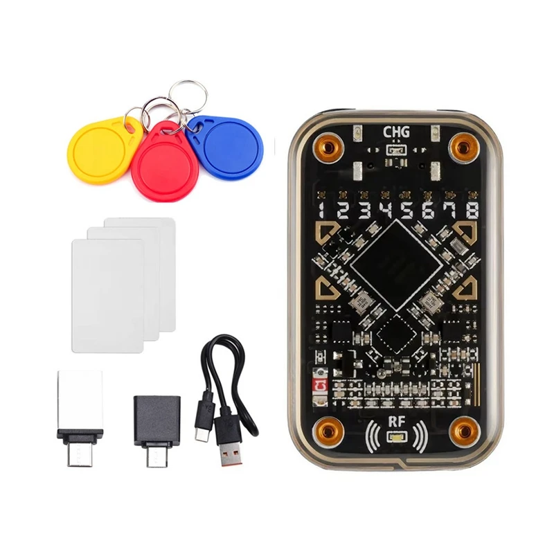 

Ультра RFID-считыватель смарт-чипов Chameleon + 3XUID-брелок/карта QID, бесконтактный эмулятор смарт-карт 125K, 13,56 м, декодирование значка