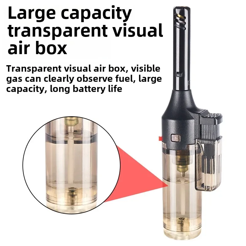 

Refillable Butane Gas Portable Windproof Jet Torch Lighter Adjustable Flame Lighter for KitchenOutdoorCandleCamping (No Gas)