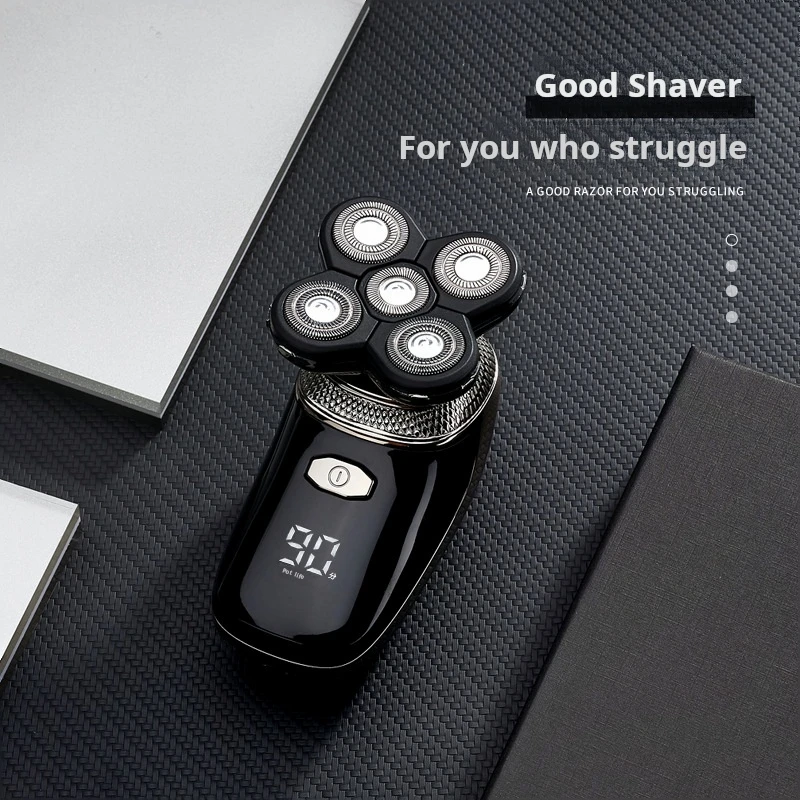 New Digital Display Five-Blade Bald Hair Clipper Razor Rechargeable Razor Wholesale