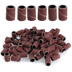 100pcs/pack Nail Art Sanding Bands 60# 120# 180# 240#Grinding Sand Ring Bit For Electric Drill Machine Accessories Manicure Tool