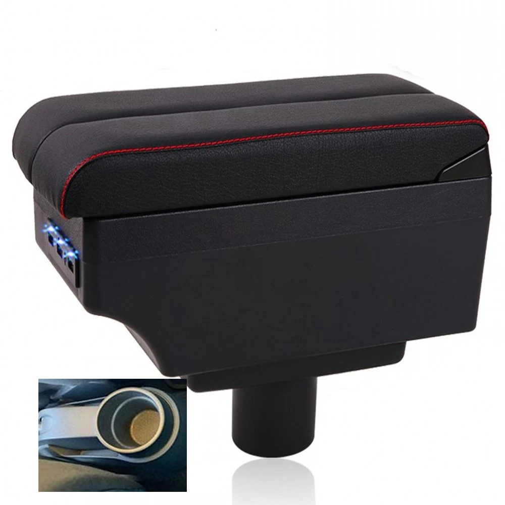 

For Seat Ibiza 6j 6L Armrest Box Elbow Rest Center Console Storage with Phone Charging USB Interface Cup Holder