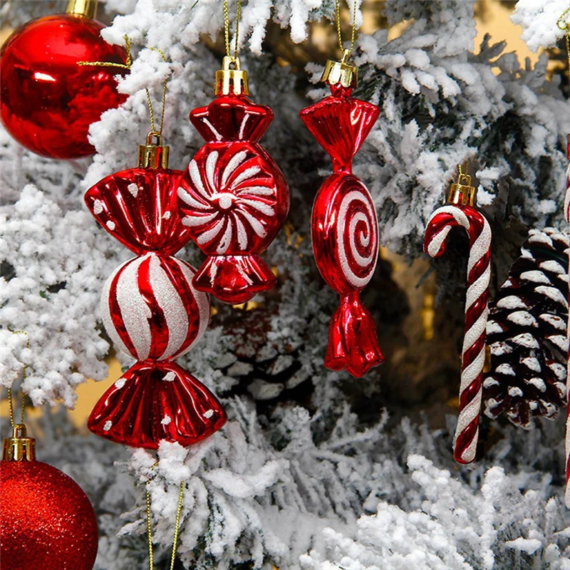 

ABYS-36Pcs Christmas Ball Christmas Tree Hanging Pendants Printed Shaped Pendant Christmas Spheres