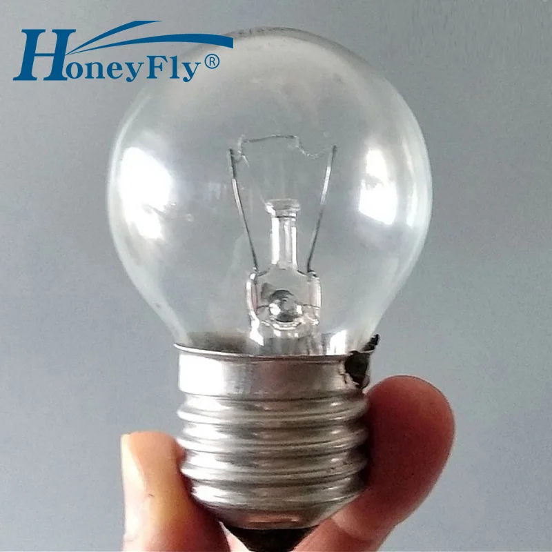 

HoneyFly 10pcs G45 Incandescent Bulb E27 230V 25W 45mm 3000K Dimmable Tungsten Wire Lamp Clear Retro String Light Bulb