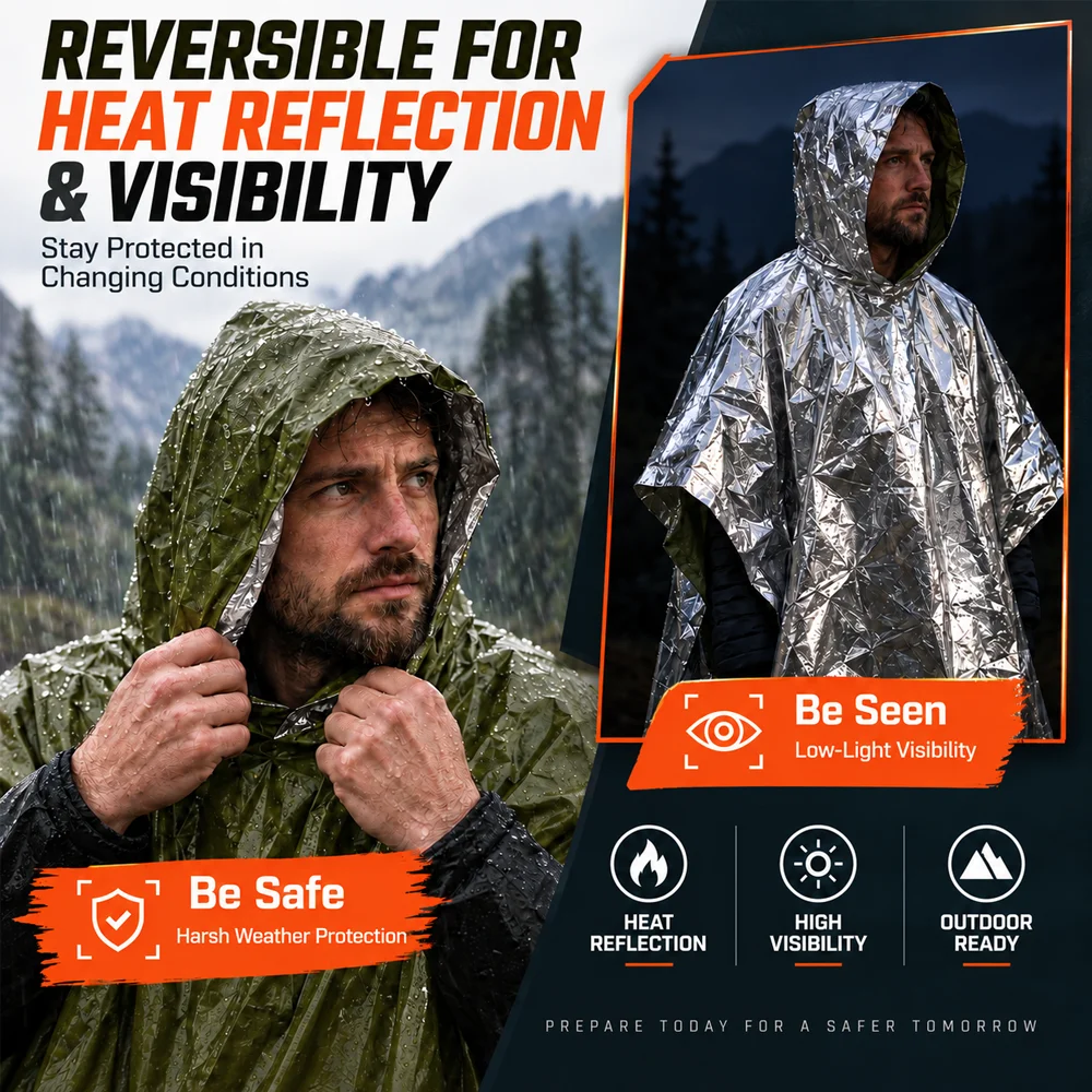 Ponczo termiczne na deszcz, wo – Survival Blanket Reflective recenzja i cena