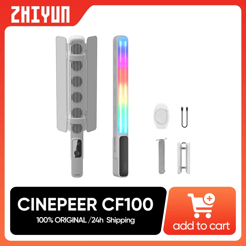 ZHIYUN CINEPEER CF100 100W Bi-Color RGB Stick Light Photography Light for Live Streaming Portrait Interviews VLOG Creation