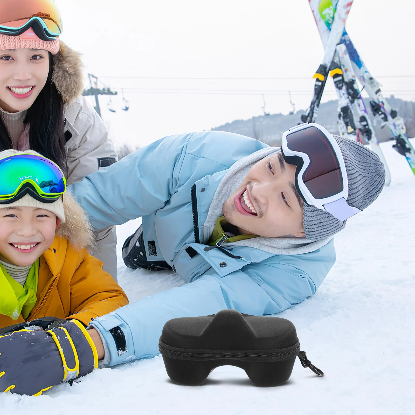 

Ski Goggles Storage Case Protective Hard Shell with Soft Interior for Scratch Proof Travel Organizer Compatible with Snowboard