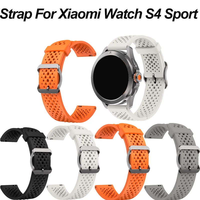 YYKJ 22mm Soft Silicone Sport Strap For Xiaomi Watch S4 Sport Strap Waterproof Watch Band Quick Release