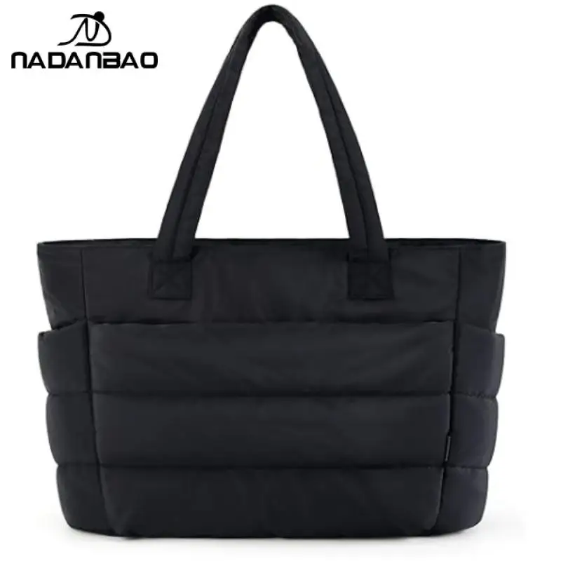 Nadanbao Women's Handbag Solid Color Tote Bags Commuting Shoulder Bag Female Handbags Leisure Simple Mommy Organizer Packaging