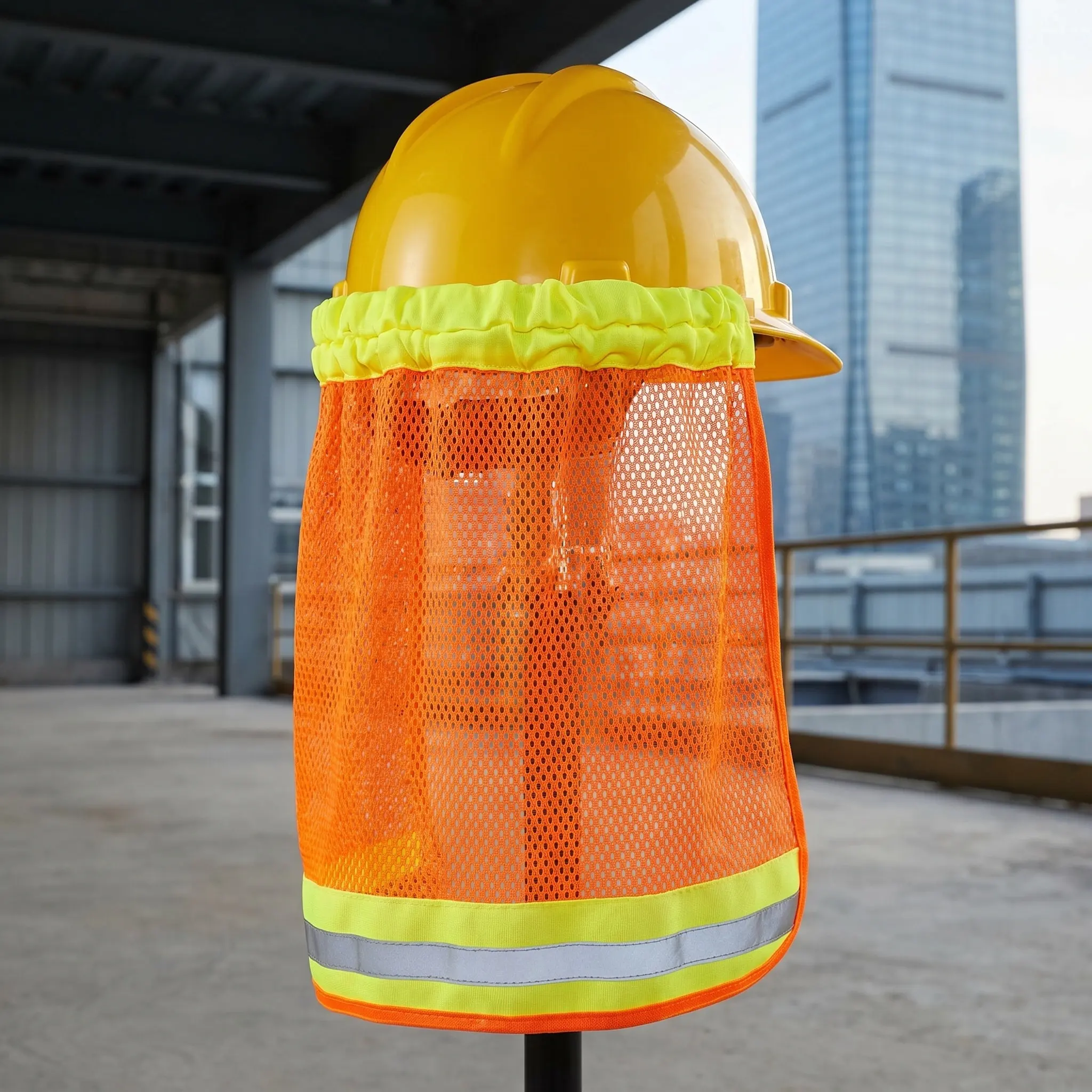 Reflective Hard Hat Neck Shade Sun Visor for Construction Workers Outdoor Safety Gear Lightweight Breathable Mesh Design Hard