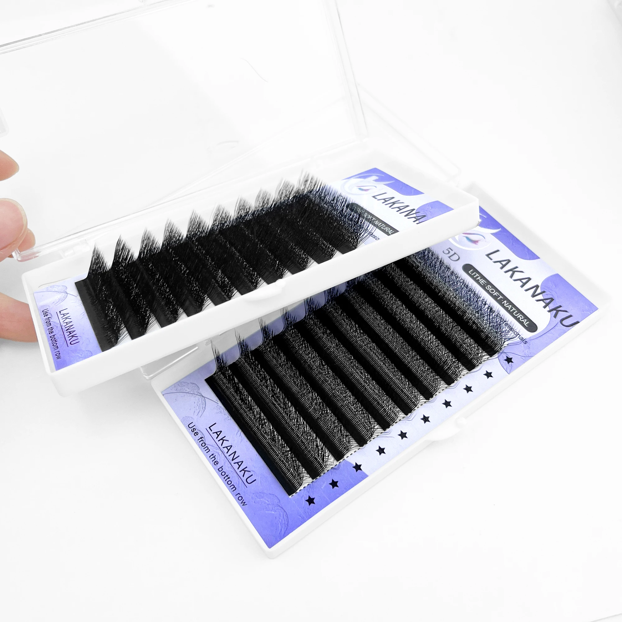 LAKANAKU 6D W A Forma di L M Curl Cilios 5D W Trifoglio Ciglia russe Estensione Volume Ciglia Estensione Angolo W Forma Ciglia di visone