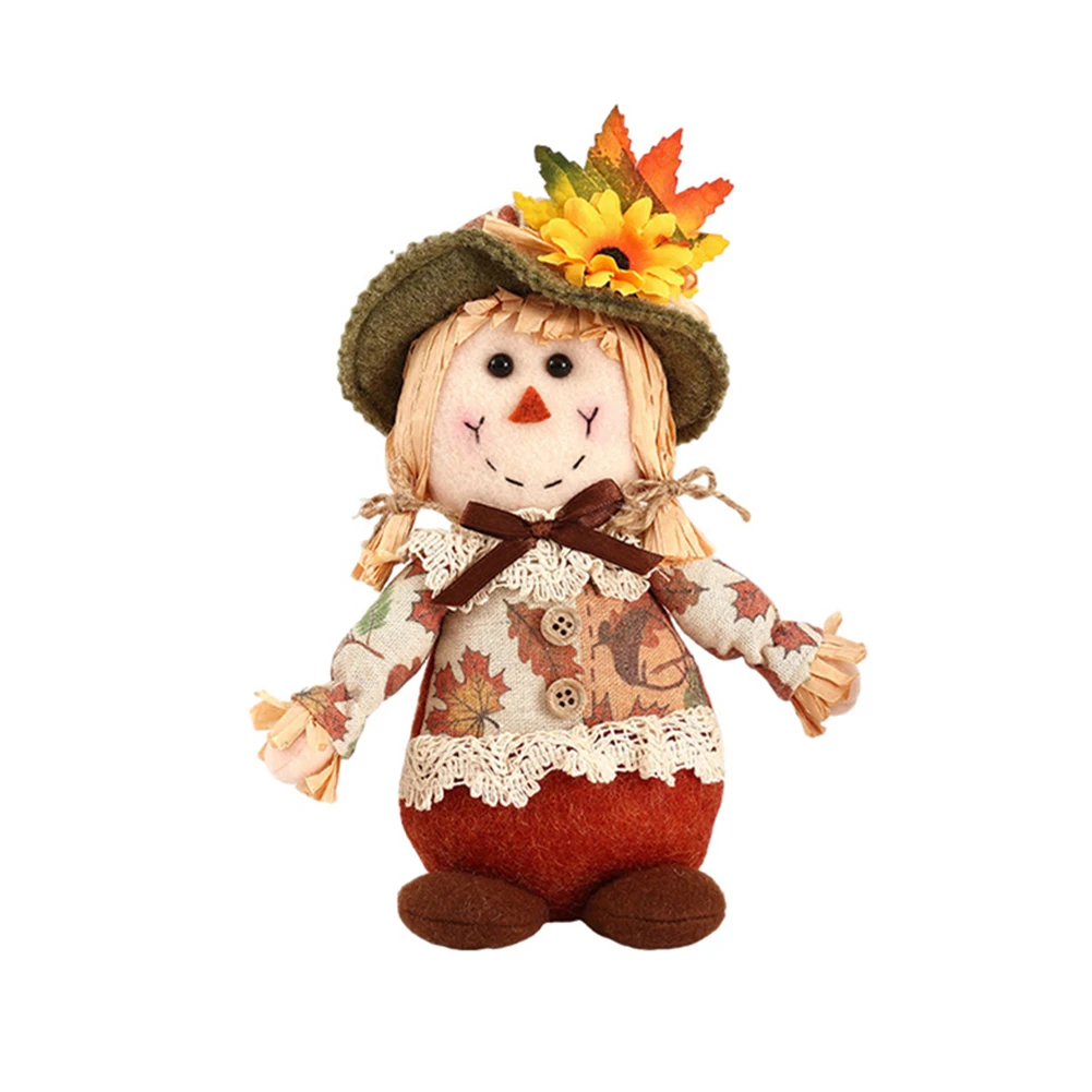 Cute Spherical Doll Handmade Scarecrow Dolls As Show Cute Scarecrow Figurine Adorable Expression High-Quality Fabric