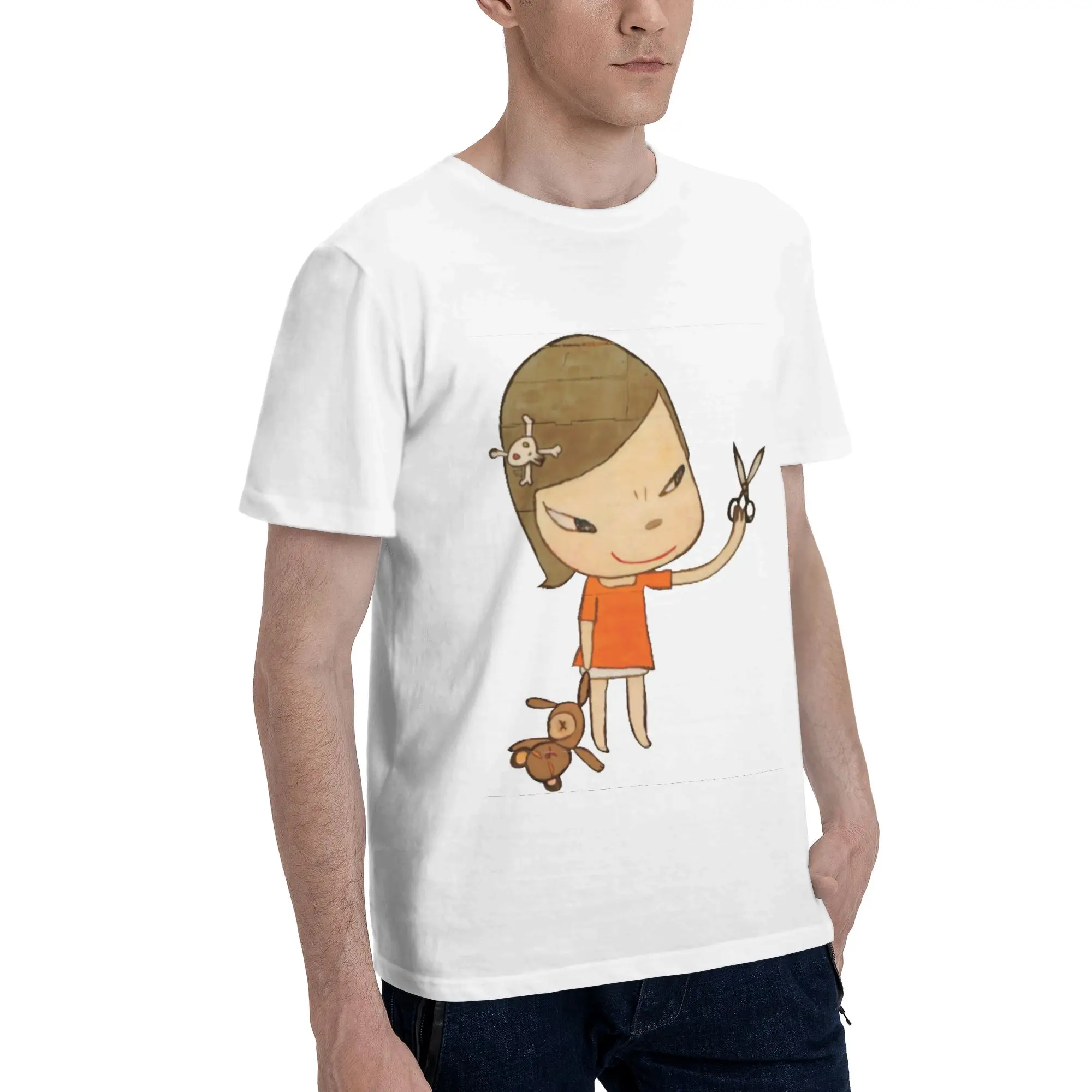 

yoshitomo nara Men T-Shirt Oversized T Shirts Men's Round Neck Cotton Tees Short Summer Male