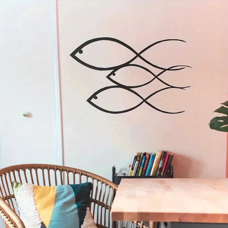2D Metal Wall Decor Wall Hanging Home Living Room Decor Nautical Sign Iron Crafts Wall decoration Fish Wall Art Decor
