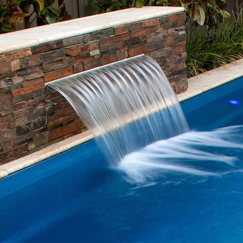 Light Filled Stainless Steel Waterfall Indoor/Outdoor Spa Water Curtain Fountain for Garden Use