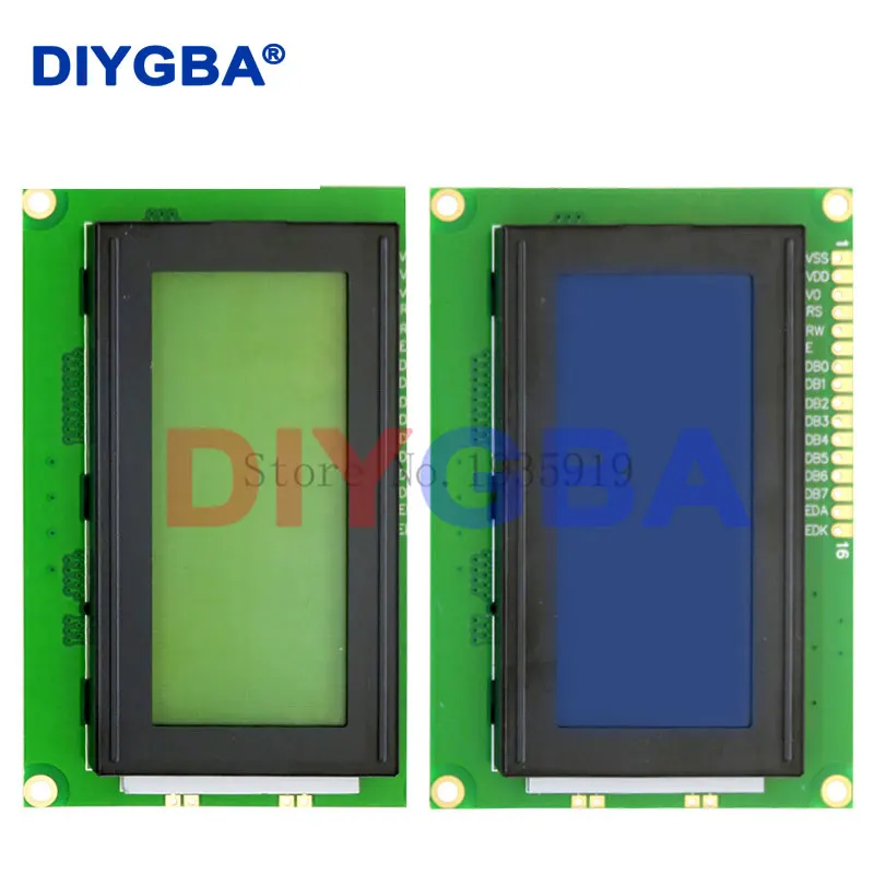 1604 16X4 16*4 znakowy moduł LCD ekran LCM żółty/niebieski z podświetleniem LED SPLC780 HD44780 kontroler IIC/I2C
