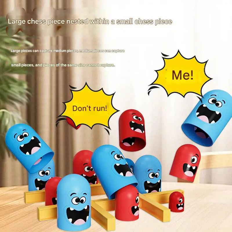 ألعاب الطاولة المضحكة تيك تاك تو الفكرية الكبيرة الأكل شطرنج صغير تفاعلي متعدد اللاعبين ألعاب الحفلات لعب للأطفال والكبار #3