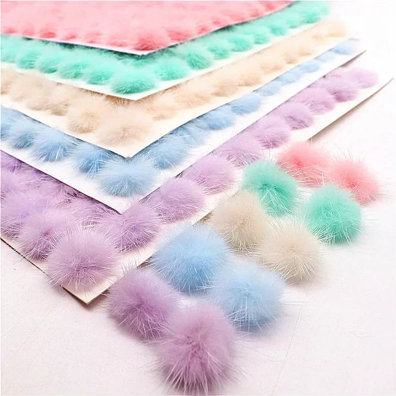 Mink Pompom Fur Balls 25mm 30mm 35mm 40mm Diy Pompon for Ring Keychain Shoes Hats Fluffy Pom Poms Diy Crafts Accessorie Material