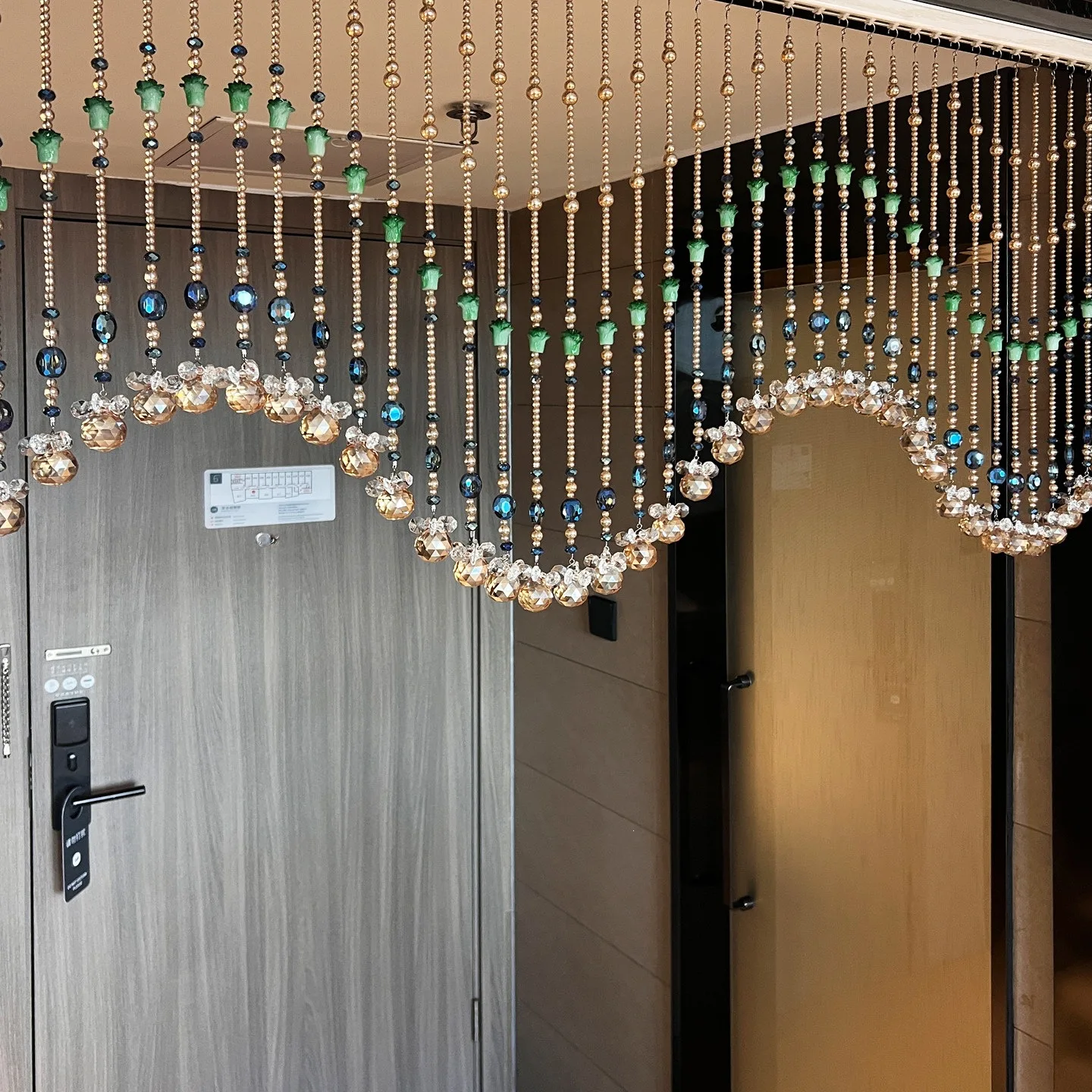 New gourd crystal bead curtain door curtain living room partition curtain entrance bathroom toilet wave hanging  free of