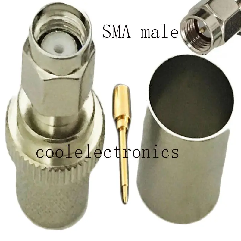 50pcs SMA Male / Female RP-SMA Male / Female Connector for RG8 RG213 LMR400 RG214 7D-FB 50-7 Adapter Connector Cable