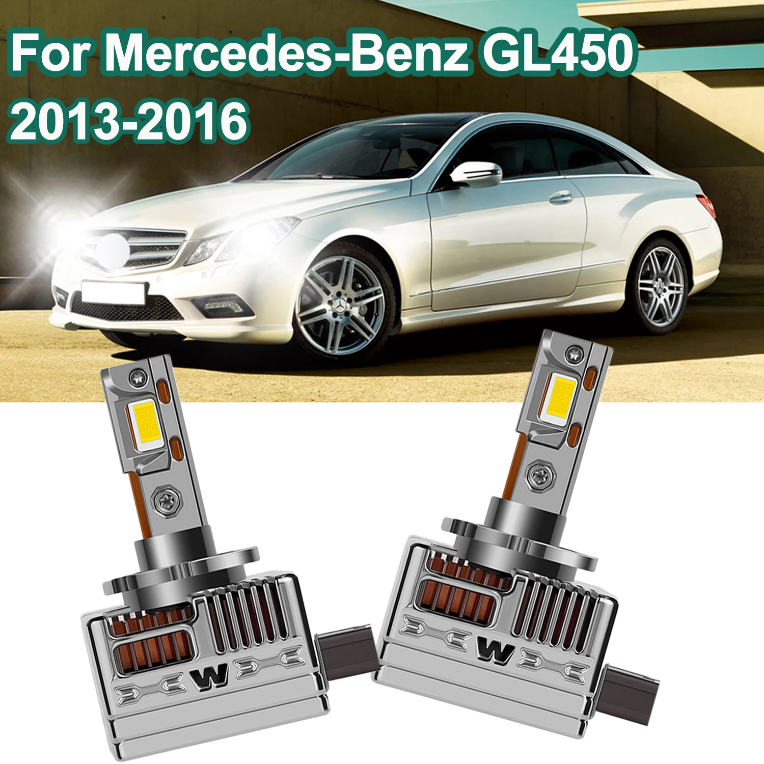 

For Mercedes-Benz GL450 2013-2016 HID Headlight LED Bulbs High Low Beam 3570 CSP Chips Car Lamps for Improved Visibility