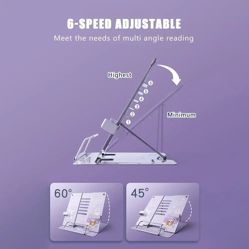 High-quality Metal Book Reading Stand Adjustable Foldable Documents Holder Multicolour Foldable Support Rack Recipes