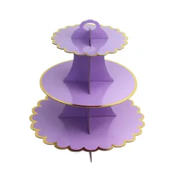 3-Layer Cake Stand Afternoon Tea Wedding Plate Party Tableware Disposable Birthday Tower Suitable for Party Supplies