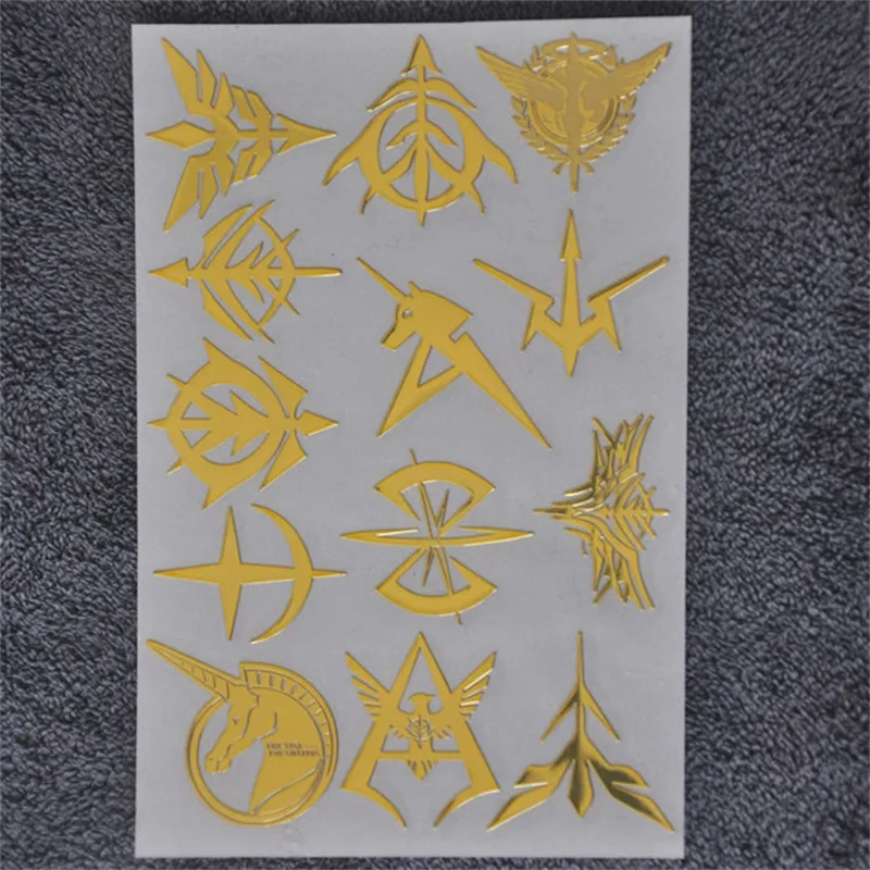 

New Gundam Metal Stickers Anime Action Figure Cartoon Waterproof Graffiti Sticker Phone and Laptop Car Decoration Christmas Gift