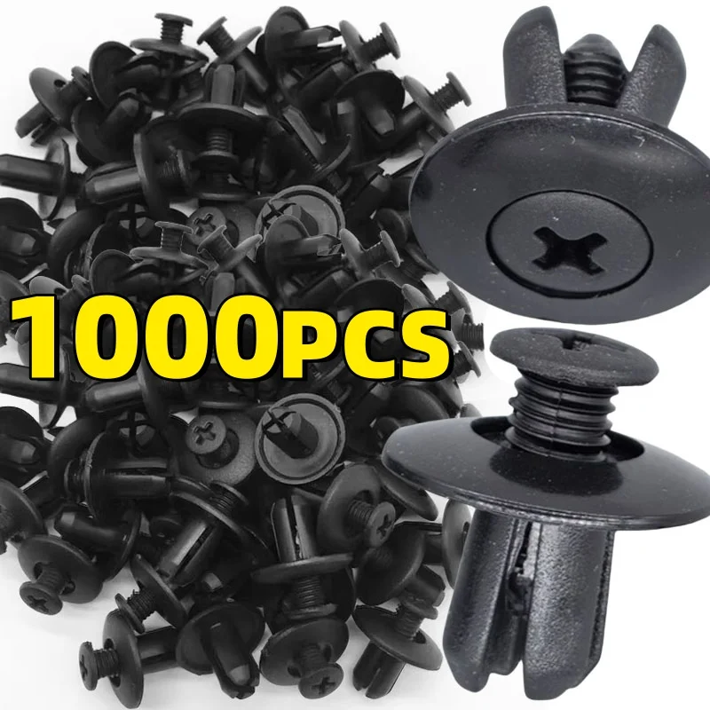 8mm Plastic Rivets Fasteners Screw Car Bumper Fender Black Rivet Car Fastener Clips for Toyota Focus Kia Nissan Yamaha