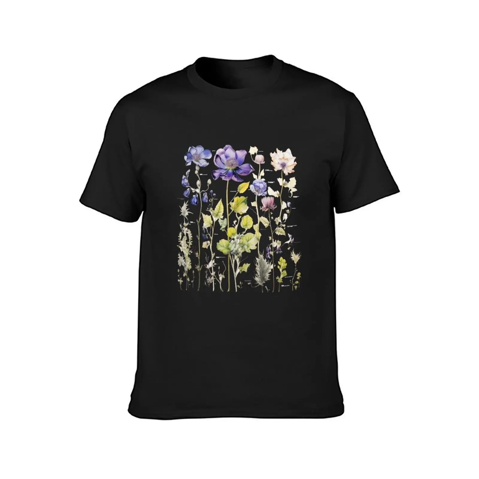 Anemone Flower Botanical Illustration T-shirt aesthetic clothes summer top kawaii clothes blanks men graphic t shirts