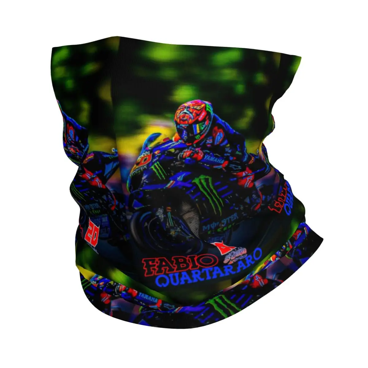 Fabio Quartararo French Motorcycle Racer Bandana Neck Cover Printed Wrap Mask Scarf Multi-use Headband Unisex Adult Windproof