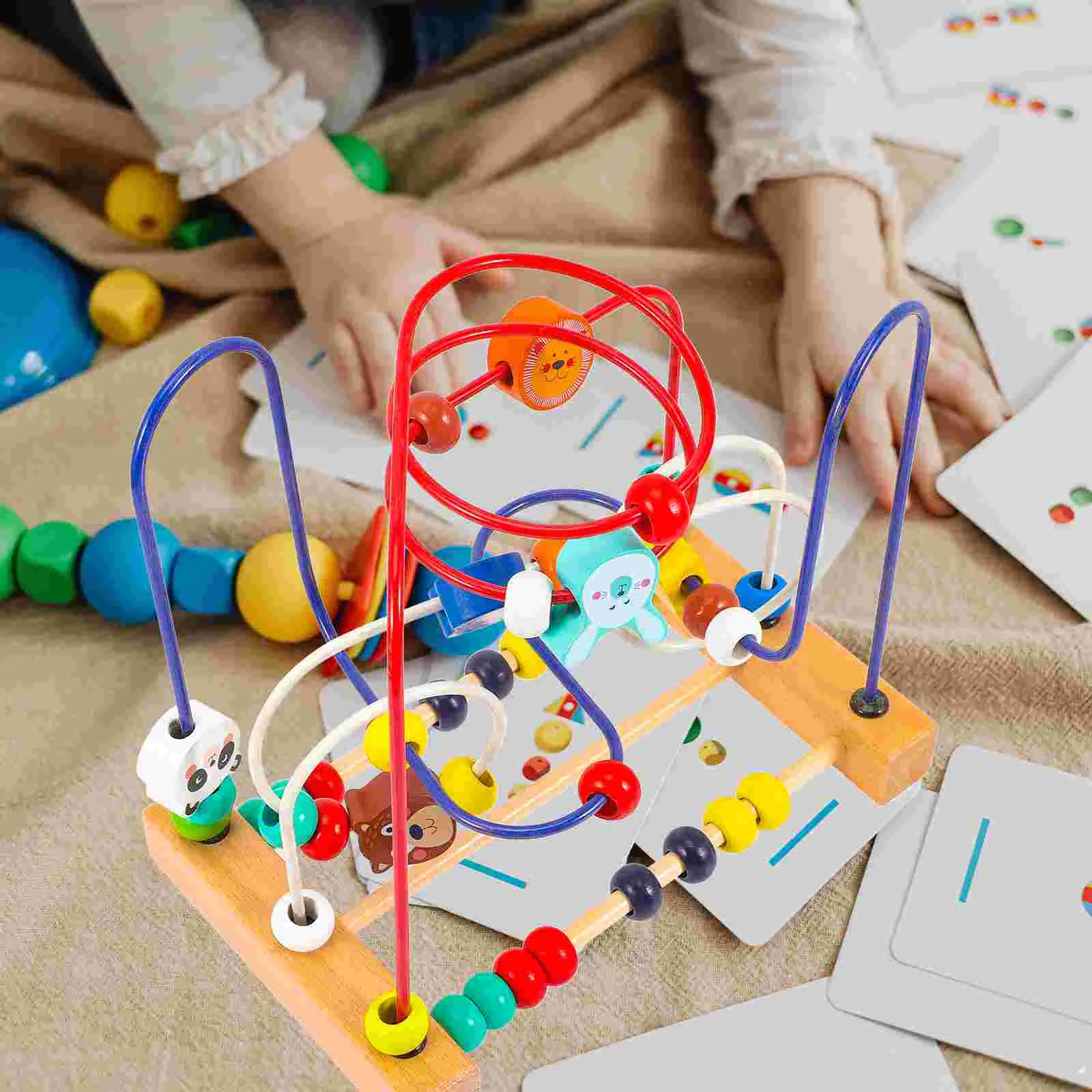 Brinquedo infantil animal marinho educacional para crianças jogando suprimentos sensorial multifuncional casa madeira grânulo labirinto montanha-russa