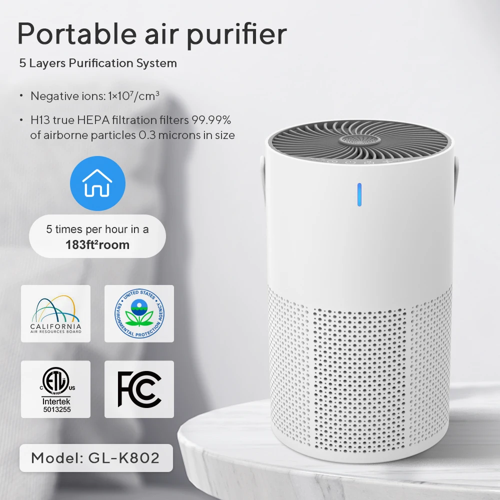 Air Purifier Small Home Desktop Intelligent Negative Ion Odor and Formaldehyde Removal Smoke and Dust Removal Air Purifier