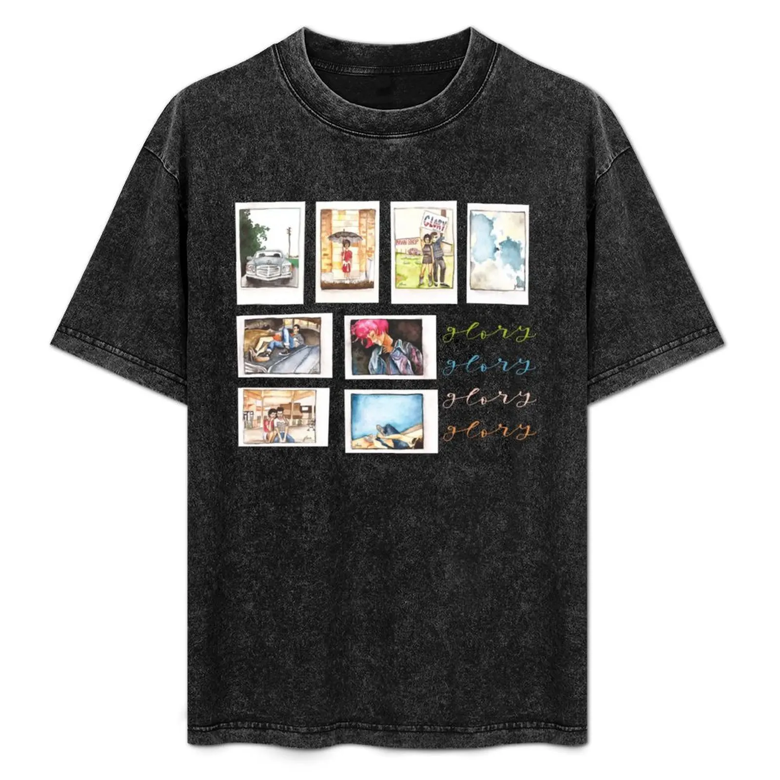 

Watercolor Glory Polaroids T-Shirt Blouse vintage anime shirt cute tops customizeds men workout shirt