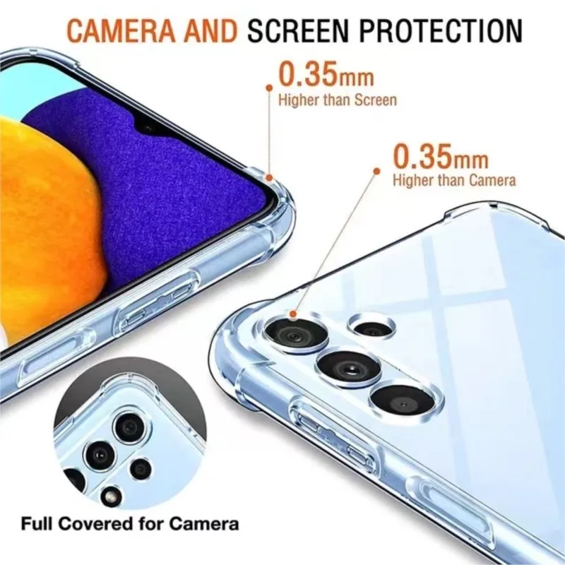 Odporne na wstrząsy etui na telefon Samsung Galaxy A15 A25 A35 A55 A05 A04 A14 A34 A54 A03 A13 A23 A33 A53 A73 A32 A52 A72 Przezroczyste etui — zdjęcie 5