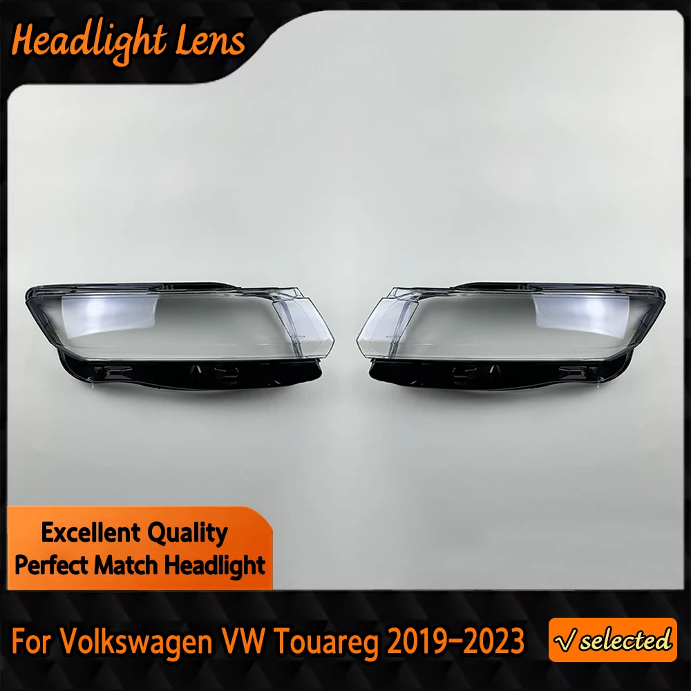 

For Volkswagen VW Touareg 2019 2020 2021 2022 2023 Front Headlamp Cover Transparent Lampshade Plexiglass Replace Original Lens