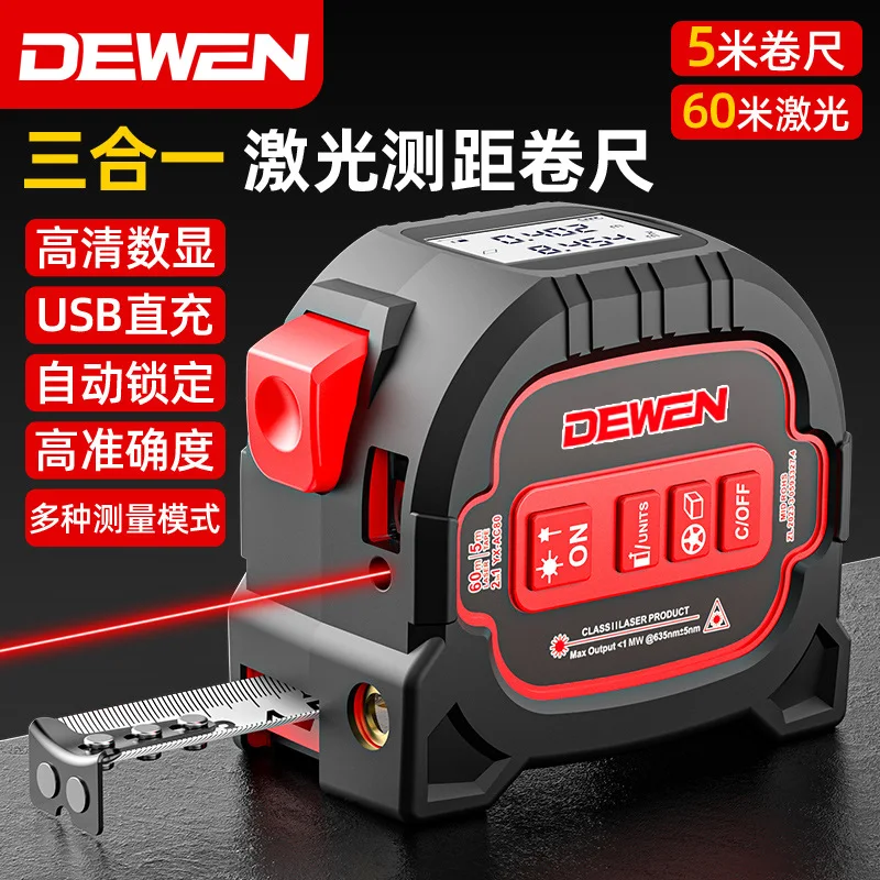 

Подходит для лазерной рулетки 60-метрового измерения Электронная рулетка Многофункциональный цифровой дисплей «три в одном» Decora