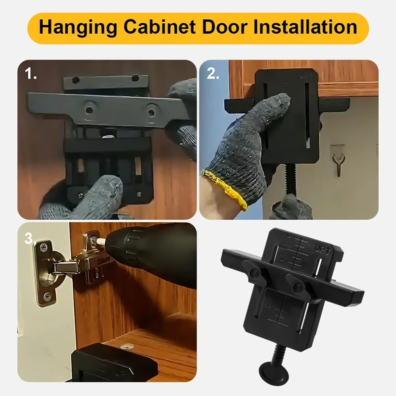 Adjustable Cabinet Door Installation Positioner, Cabinet Hardware Jig Tool, Cabinet Door Mount Locator 3Pcs