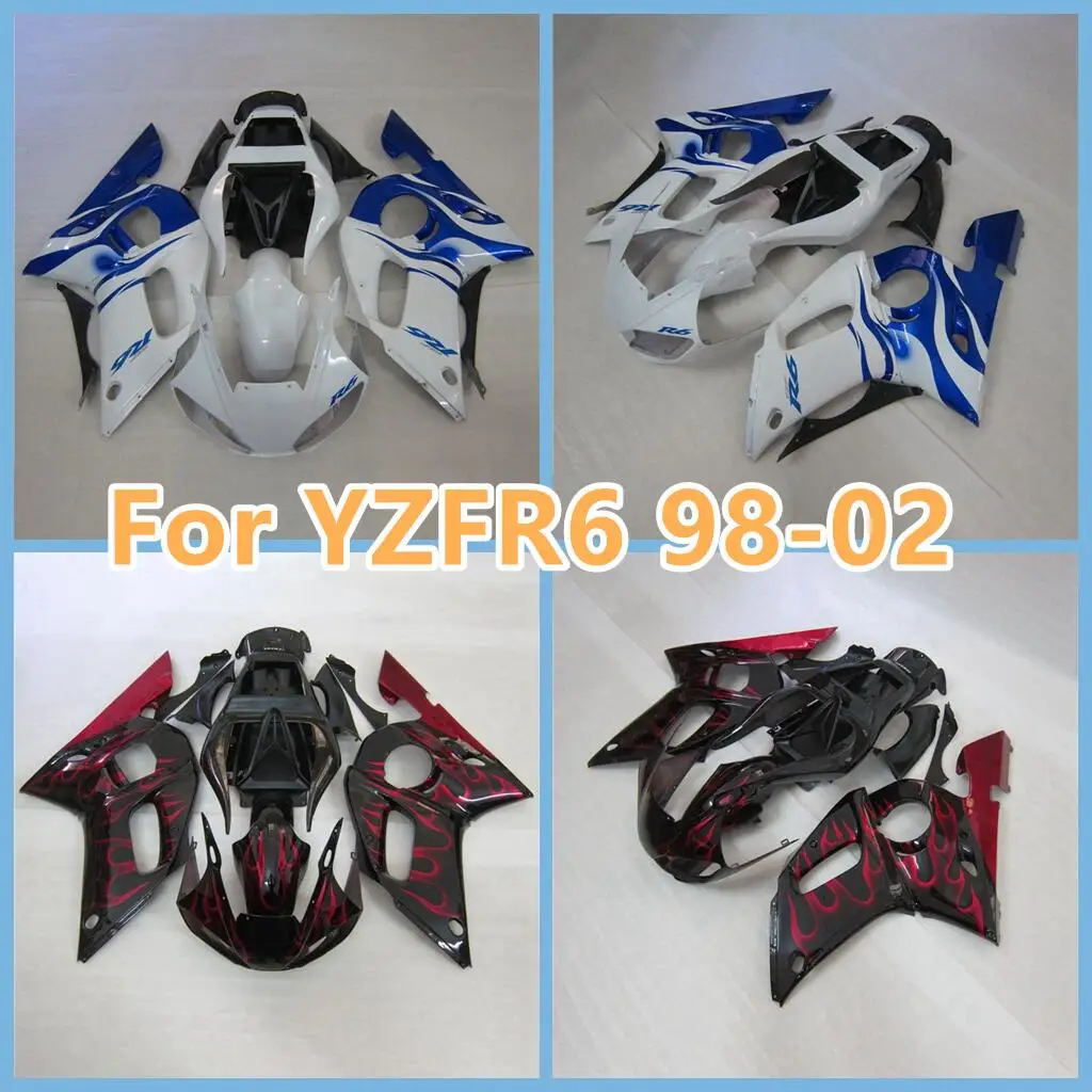 

For YAMAHA YZF R6 YZF600 600CC 98-02 Bodywork Blue White Bodykit YZFR6 1998 1999 2000 2001 2002 Road Racing Aftermarkt Fairing