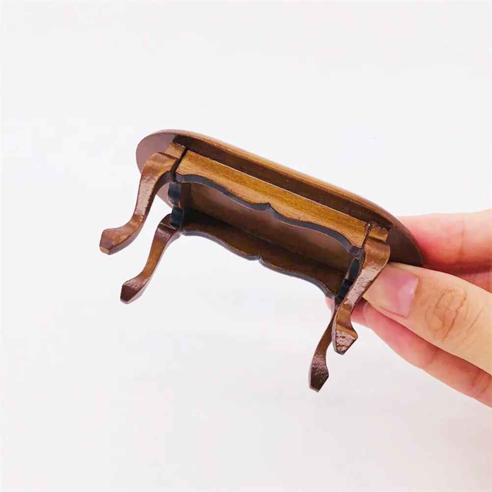 

Mini 1:12 Wooden Oval Table Mini House Furniture Creative Decor Miniature Home Living Room Display Accessories