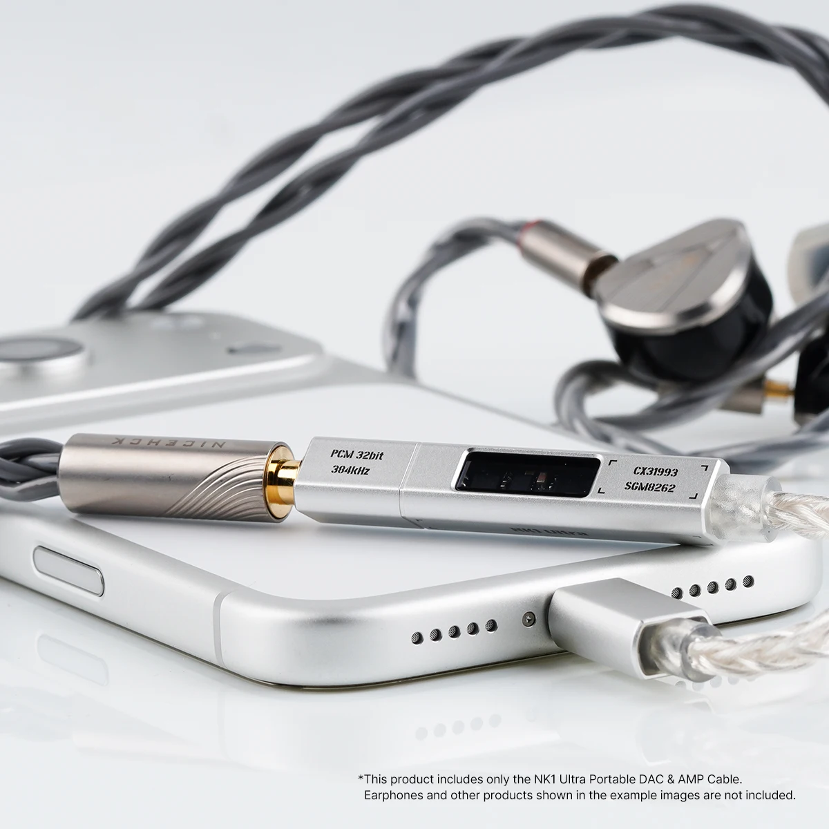 Adapter audio NICEHCK NK1 Ultra z DAC CX31993, wzmacniaczem operacyjnym SGM8262, kablem Type-C do 3.5mm z 8-żyłowym posrebrzanym kablem OCC, Plug&Play, HiFi — zdjęcie produktu 6