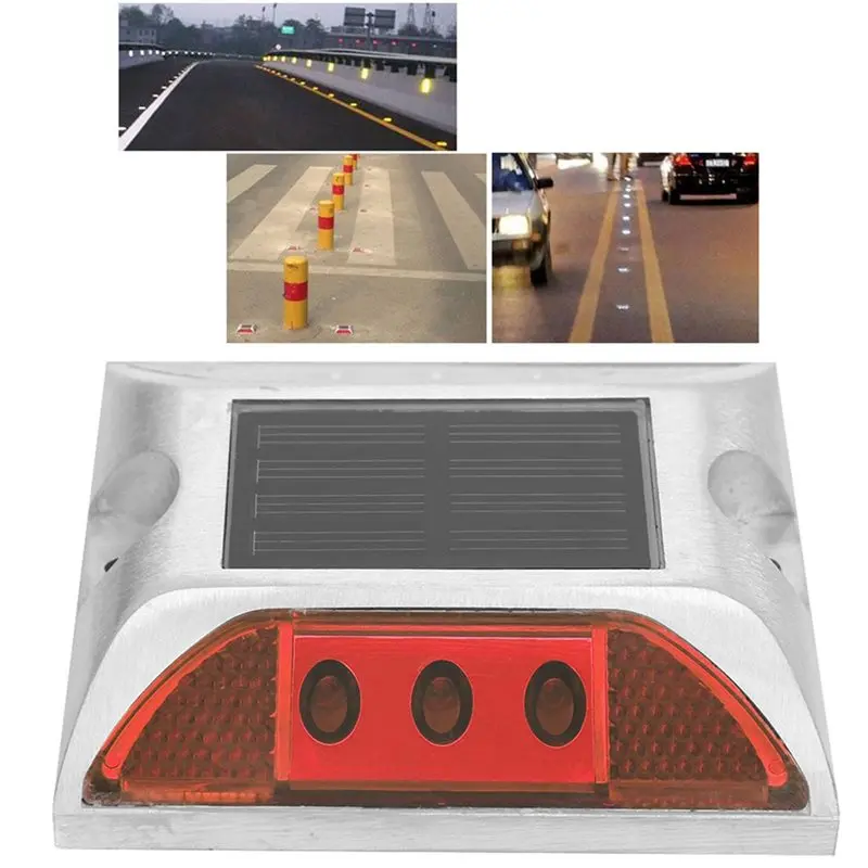 AT05-Portable Solar Road Nail Lights, Cast Aluminum Highway Garden Ground Lighting System Blue