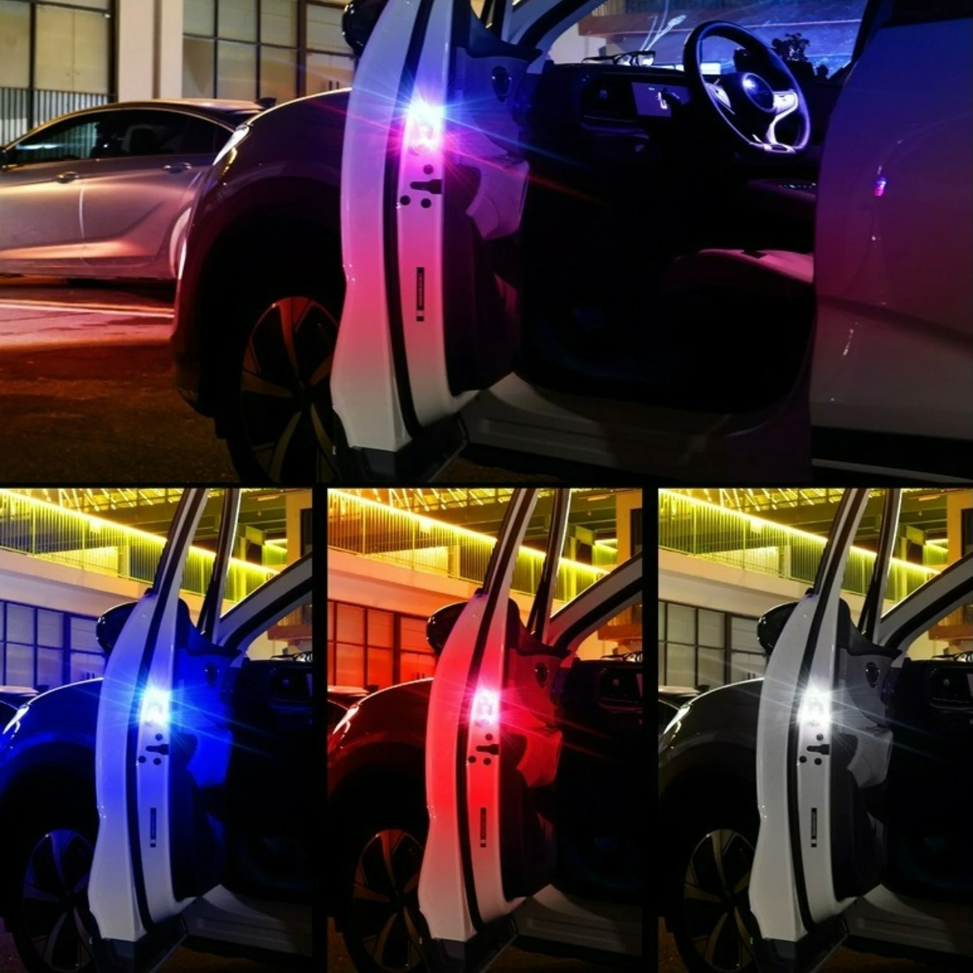 Mini-Magnet-Warnleuchte für Autotüren mit integriertem USB-Ladeanschluss für Kollisions- und Warnleuchte am hinteren Ende