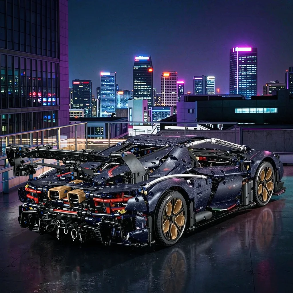 1:8 Scale Tech-Themed Supercar Model Technical Building Blocks Collectible Assembly Classic Car Bricks Kit Xmas Toy Gift For Desktop Room Ornaments