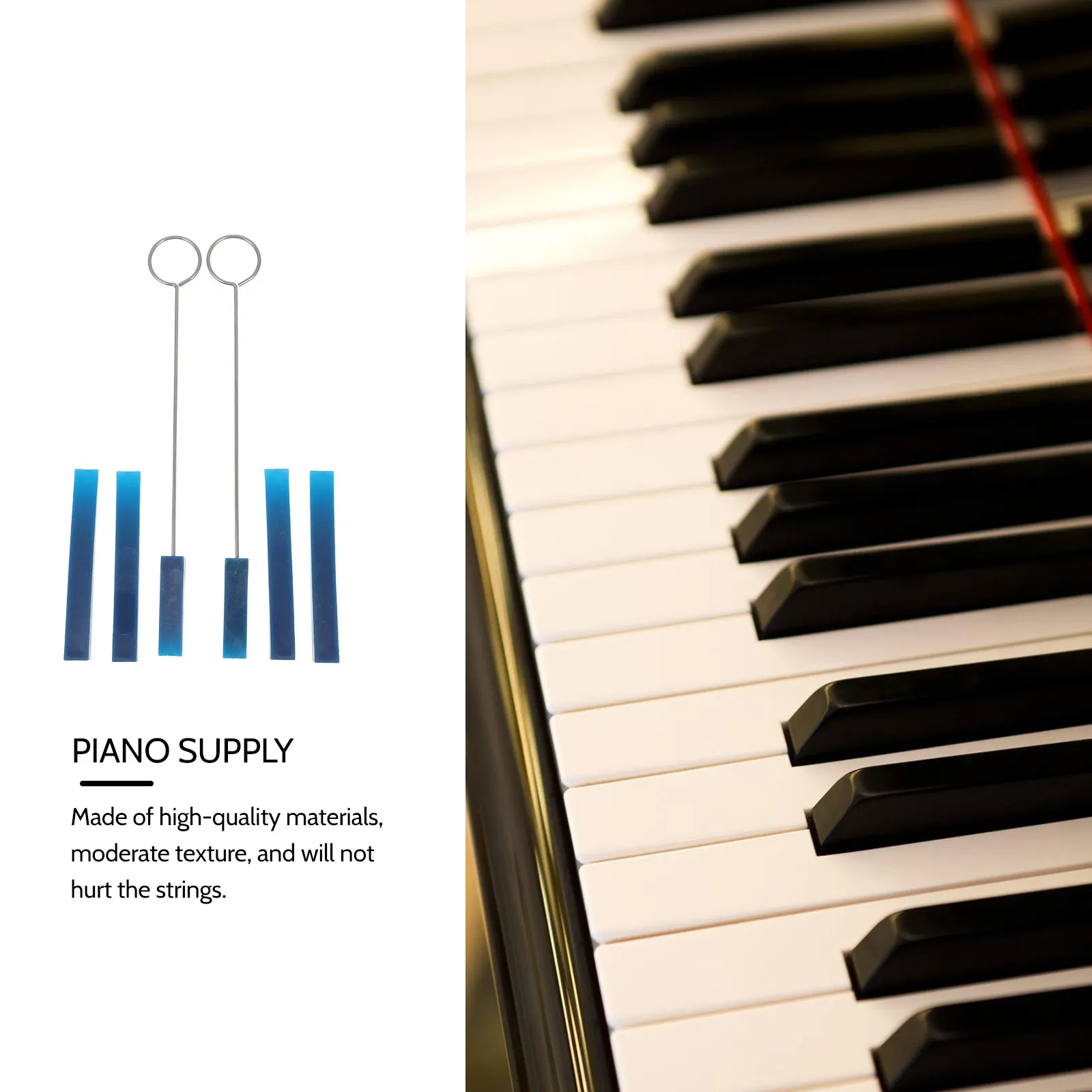 

6 Pcs Accessories Piano Tuning Tool Instruments Tuner Rubber Key Tools Professional