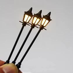 5PCS 12V Miniature Garden Lamp Model Light Railway Train Lamppost Diorama Sand Table Architecture Building Landscape Layout